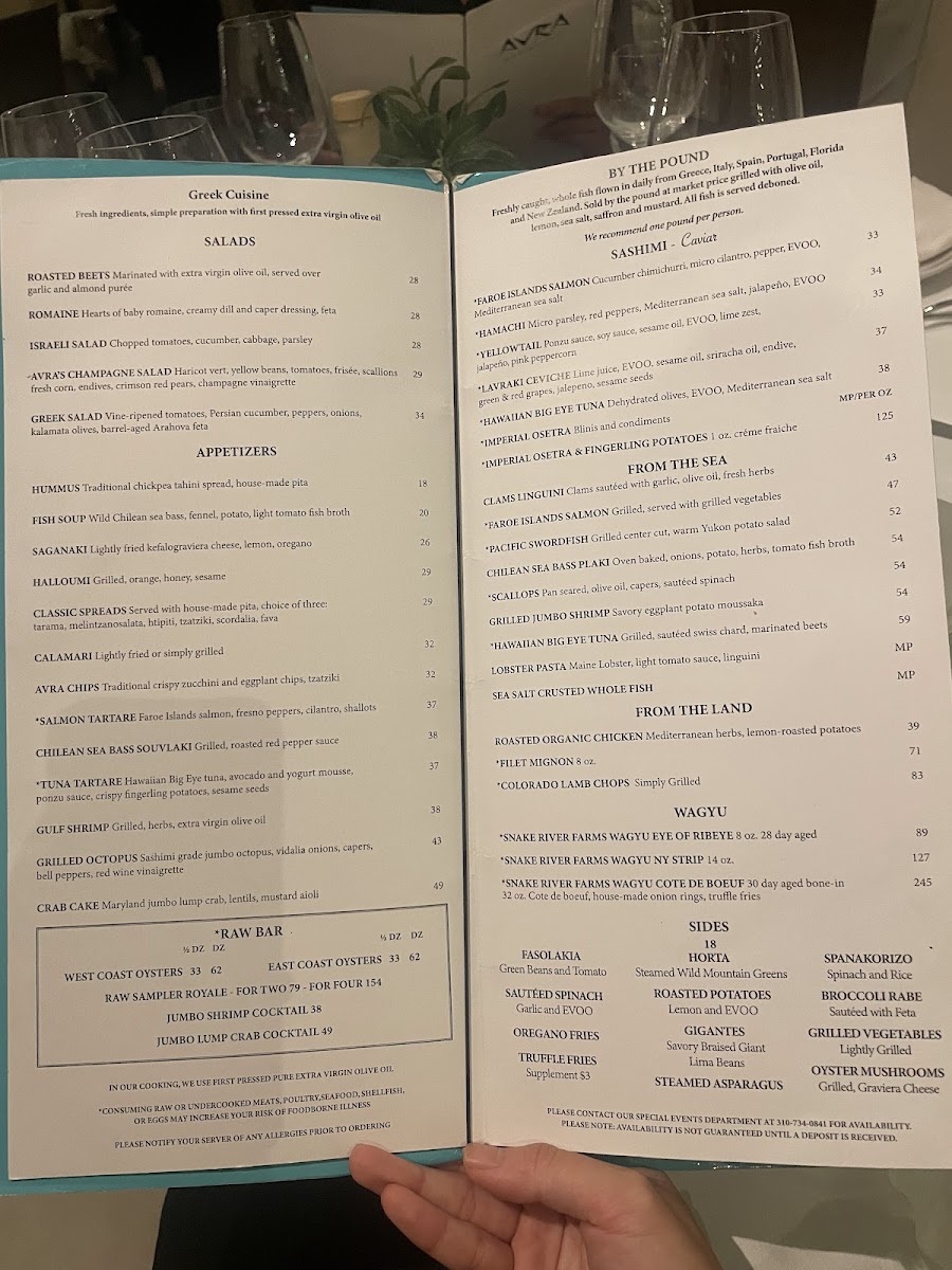 Menu Avra Beverly Hills-2